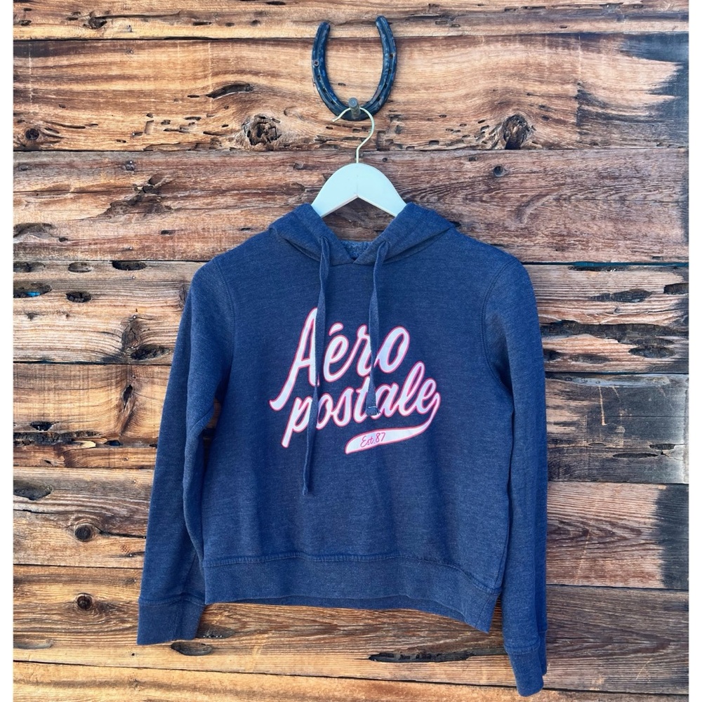 AEROPOSTALE | Blue Hoodie Cropped Sweater S